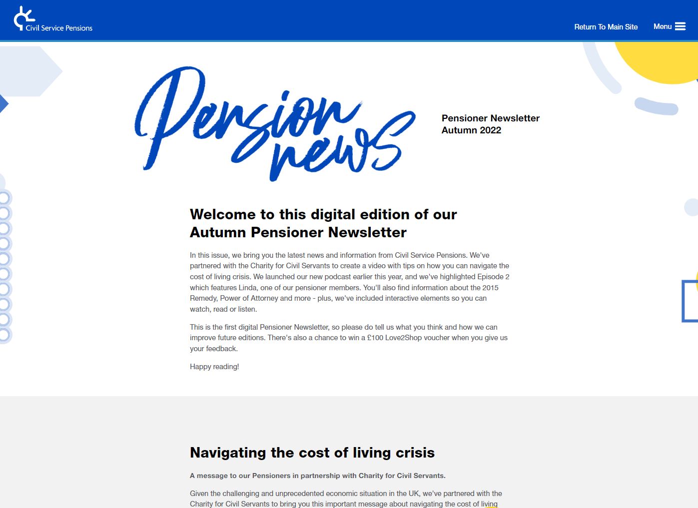 Pensioner Newsletter Screenshot 3