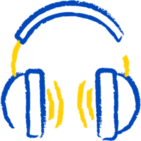 Podcast Headphone Blueyellow